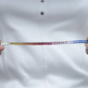 Multi Color Baguette Gemstone Tennis Bracelet