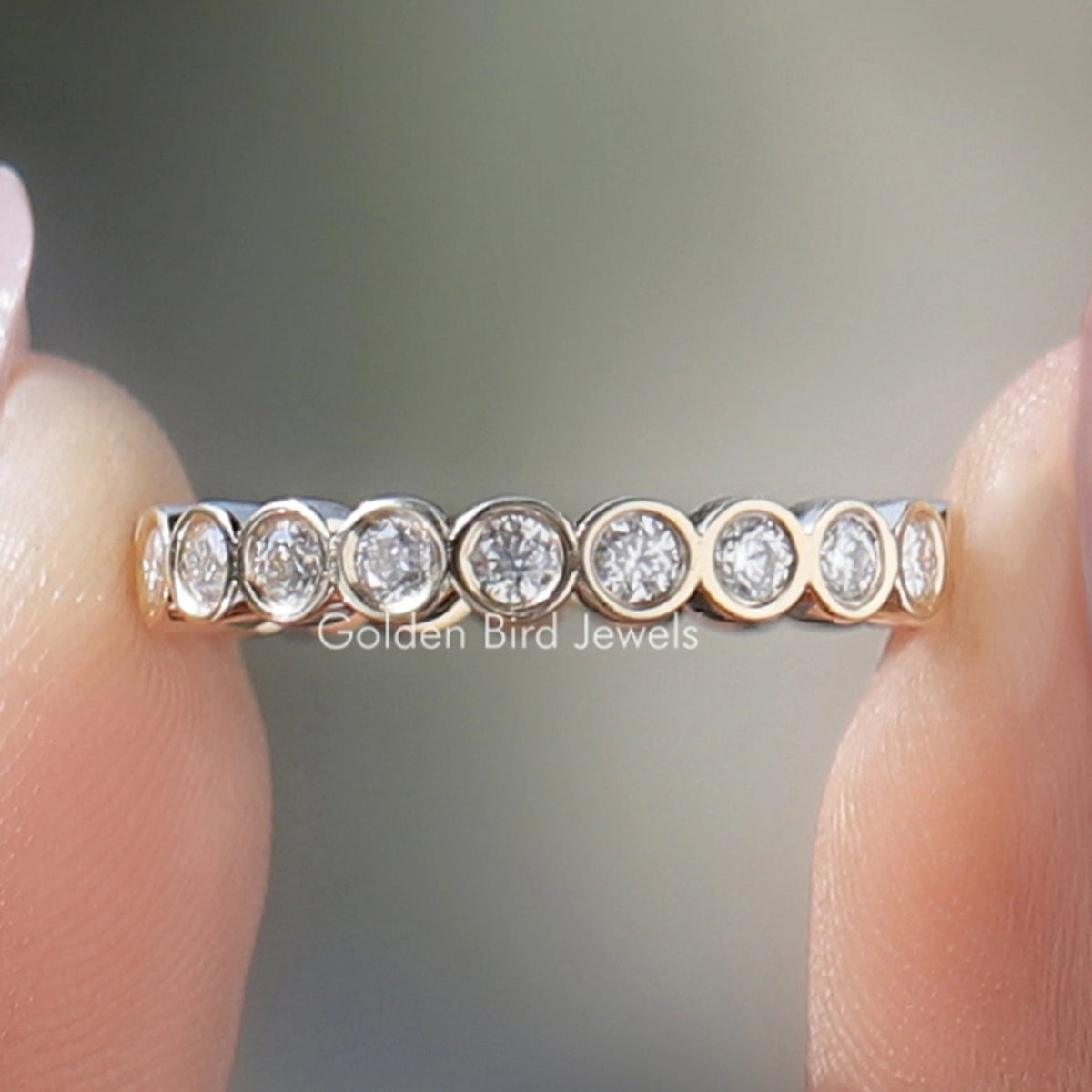 Bezel Set Round Lab Diamond Eternity Band