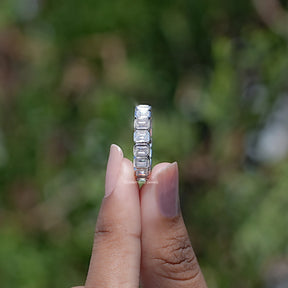 Bezel Set Emerald Cut Full Eternity Band