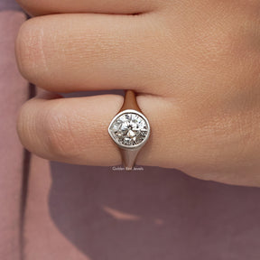 Pear Cut Lab Grown Bezel Set Engagement Ring