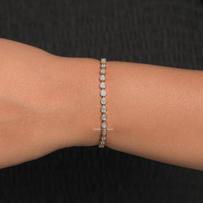Bezel Set Pear Shaped Lab Diamond Tennis Bracelet