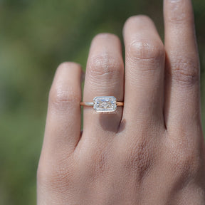 Bezel Set Radiant Cut Moissanite Solitaire Ring