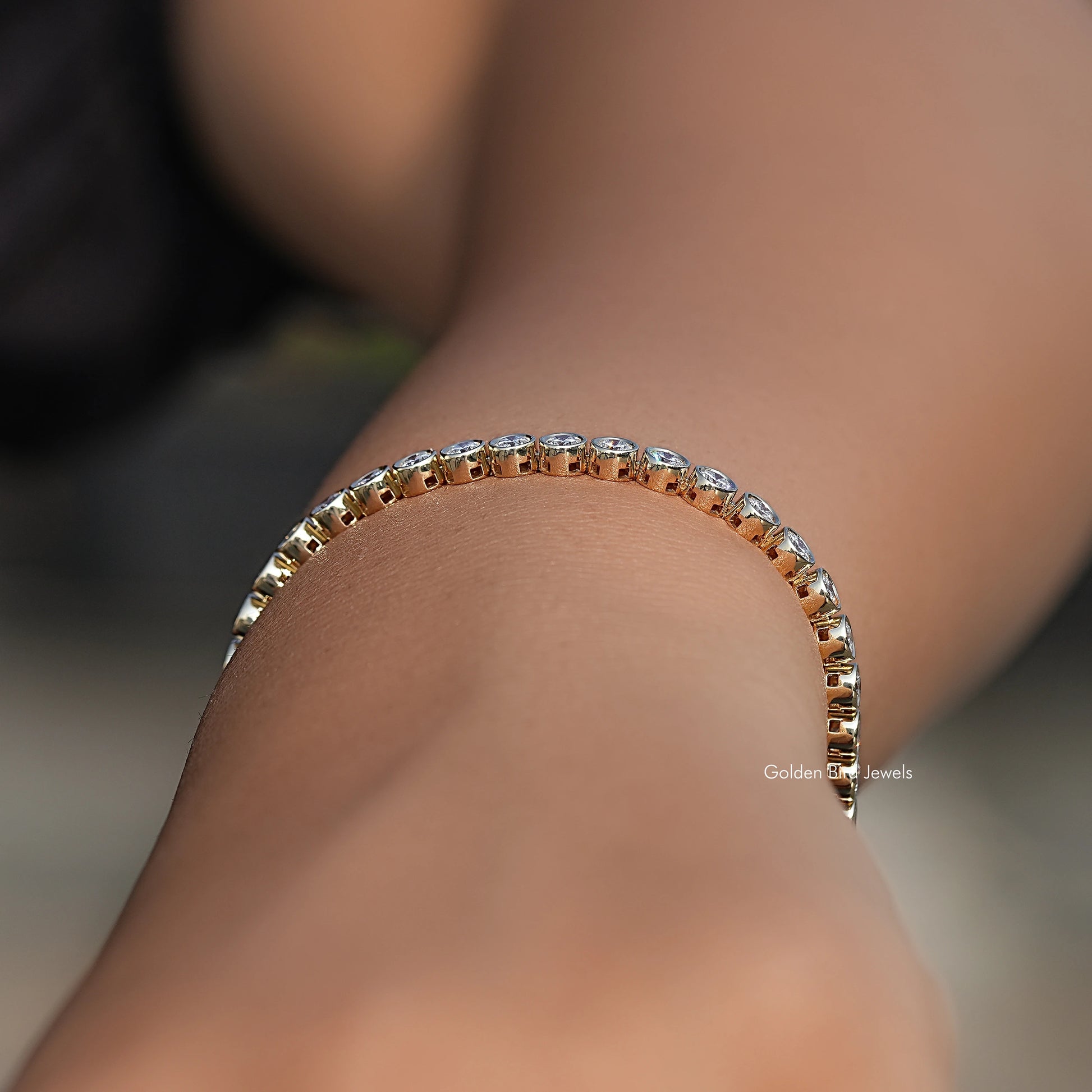 Side View Of Diamond Tennis Bracelet
