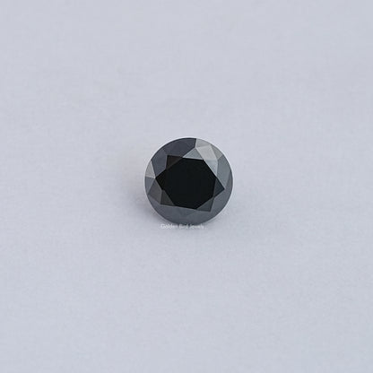 View Of Black Round Cut Moissanite Loose Stone 