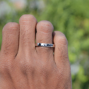 Black Round Moissanite Micro Pave Eternity Men's Band