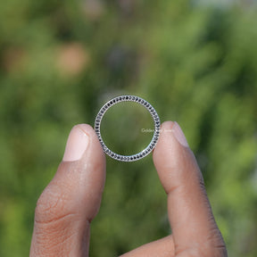 Black Round Moissanite Micro Pave Eternity Men's Band