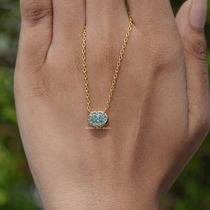 Old Mine Oval Gemstone Solitaire Necklace