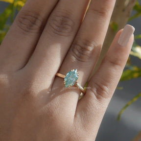 [Marquise Cut Moissanite Ring]-[Golden Bird Jewels]