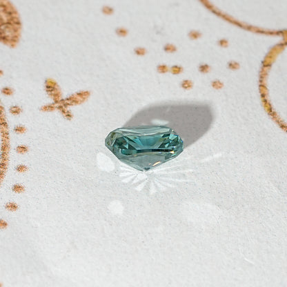 Blue Green Elongated Cushion Loose Moissanite