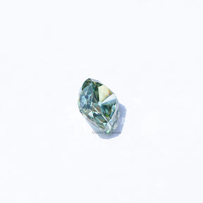 Side View Of Blue Green Cushion Cut Loose Stone