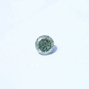 Blue Green Portuguese Cut Round Loose Moissanite