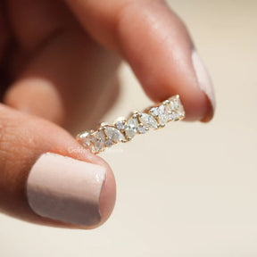 Marquise And Round Moissanite Full Eternity Band
