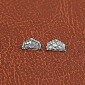 View of Cadillac Shaped Lab Loose Diamond Pair