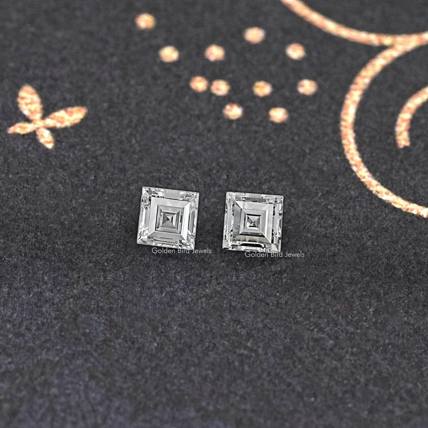 Carre Cut Lab Diamond Matching Pair