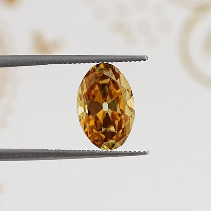 In Tweezer View Of Old Mine Oval Cut Loose Moissanite Stone