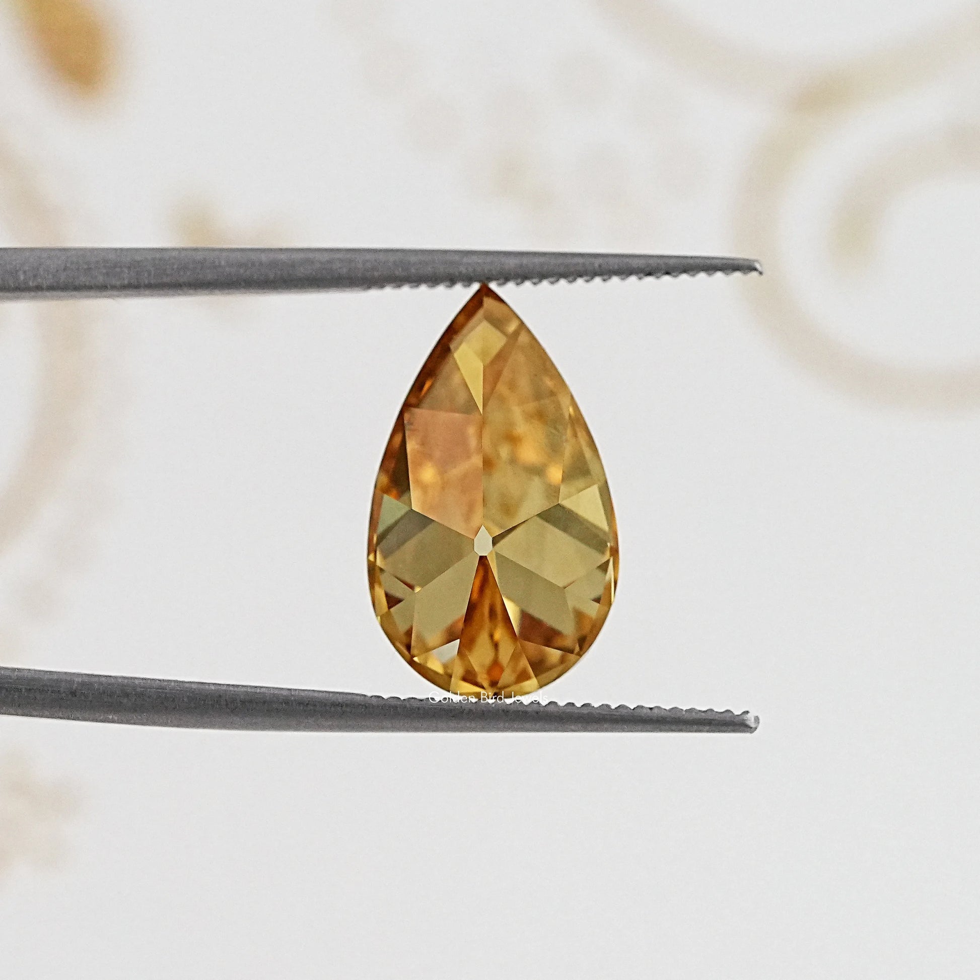 Detailed View Of Old Mine Pear Cut Loose Moissanite Stone