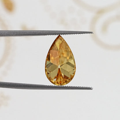 Detailed View Of Old Mine Pear Cut Loose Moissanite Stone