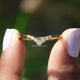 [Chevron V Shaped Moissanite Yellow Gold Ring]-[Golden Bird Jewels]