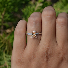 Citrine Orange Emerald Gemstone Ring