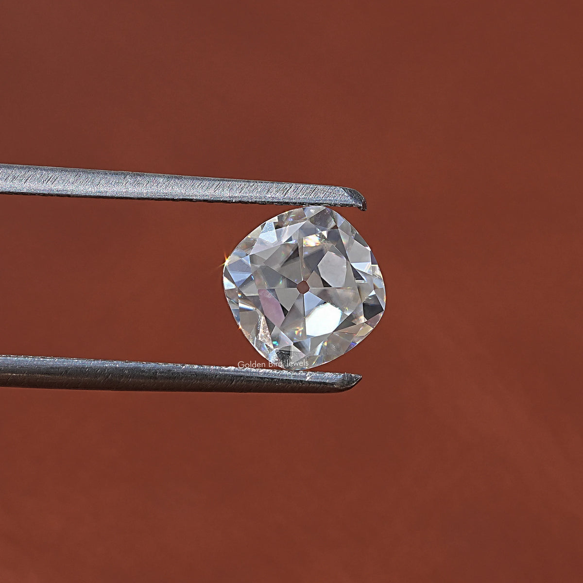 View Of Colorless Old Mine Cushion Cut Loose Moissanite