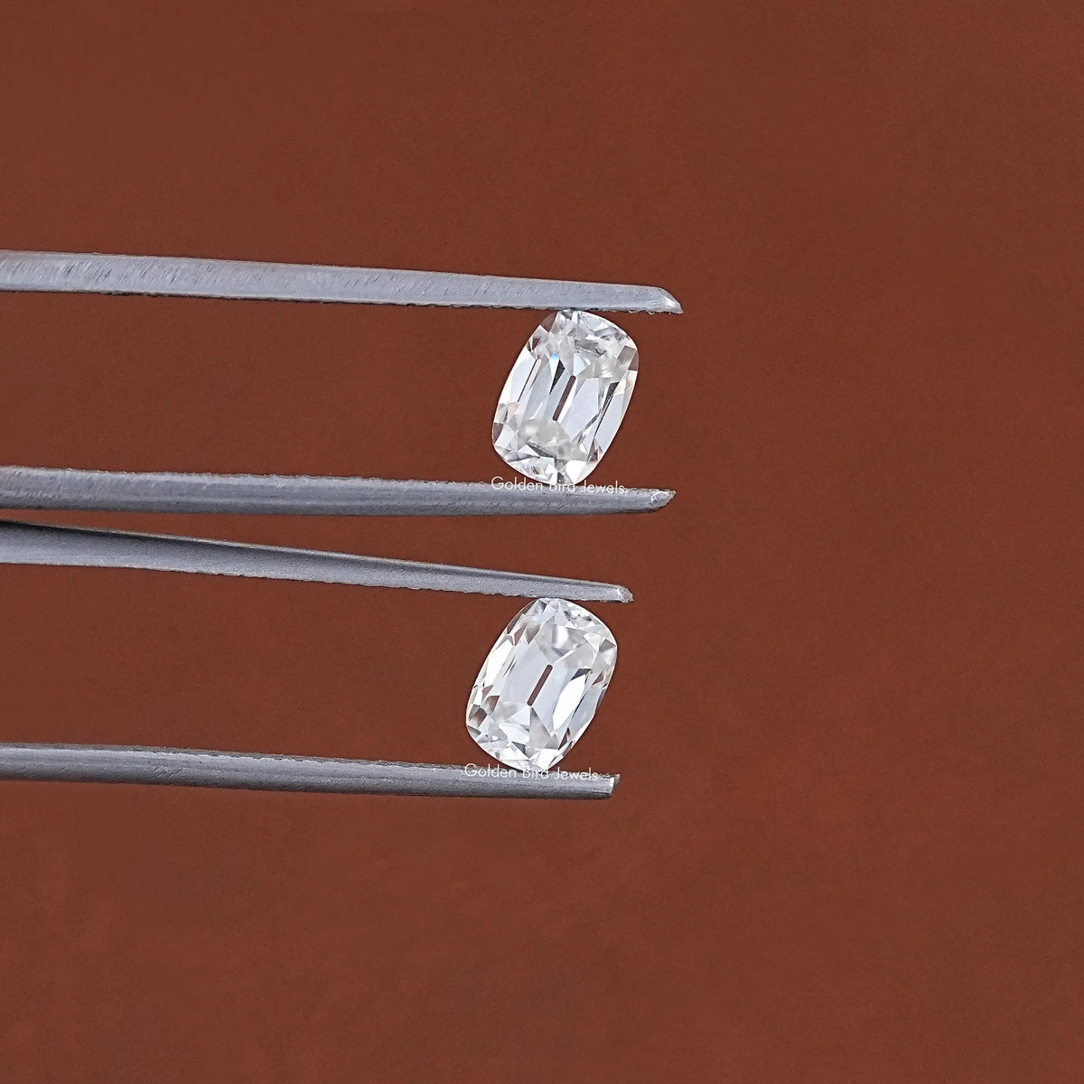 Colorless Old Mine Cushion Moissanite Loose Pair