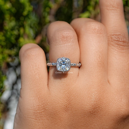 Peruzzi Cut Moissanite Solitaire Ring