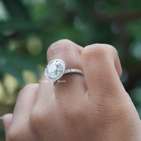 Round Cut Moissanite Ring In finger