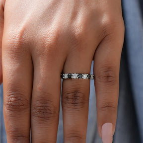 [Moissanite Round Cut Eternity Band]-[Golden Bird Jewels]