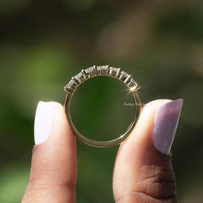 [Colorless Round Cut Moissanite Band]-[Golden Bird Jewels]