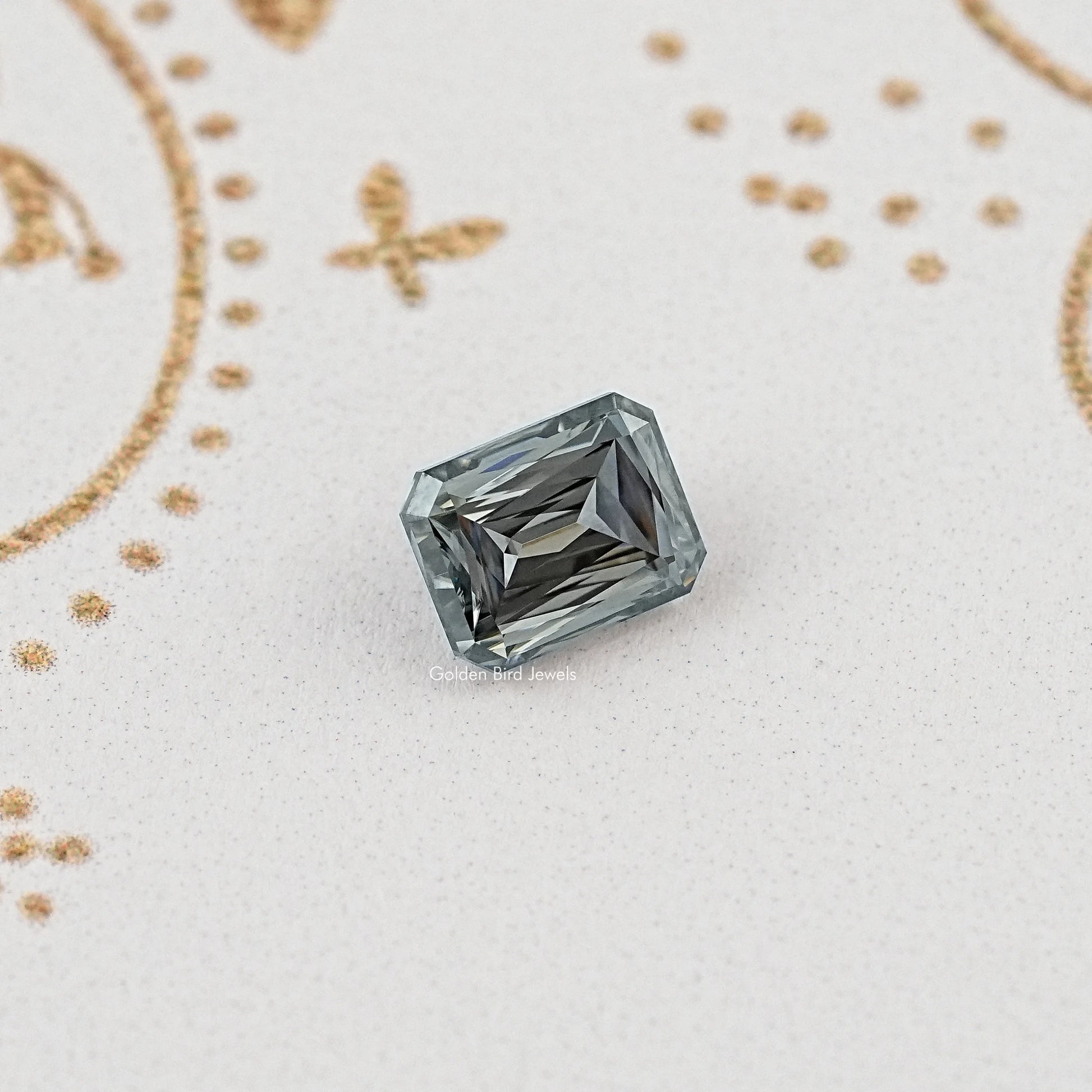 Top View of Gray Criss Cut Moissanite Loose for Jewelry