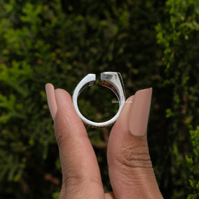 Criss Cut And Baguette Moissanite Two Stone Ring
