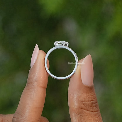 East West Pear Moissanite Solitaire Engagement Ring