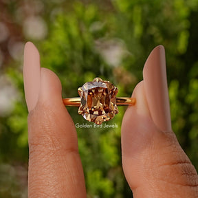 Old Mine Cushion Cut Decorative Moissanite Prong Set Ring
