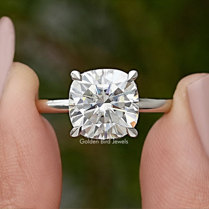 Kissen-Brillant-Moissanit-Solitär-Verlobungsring
