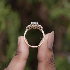 Cushion And Baguette Lab Diamond Five Stone Ring