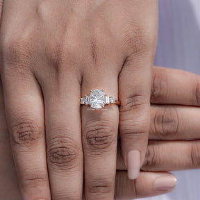 Cushion And Baguette Lab Diamond Five Stone Ring