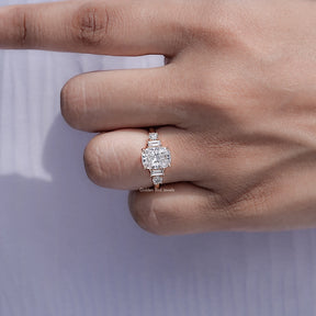 Cushion And Baguette Lab Diamond Five Stone Ring