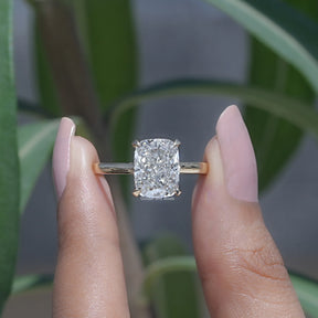 [Cushion Cut Lab Diamond Ring]-[Golden Bird Jewels]