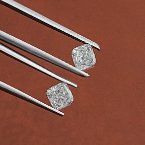 [Lab Diamond Cushion Cut Matching Pair]-[Golden Bird Jewels] 