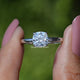 Front view of Cushion Cut Moissanite Solitaire Engagement Ring	