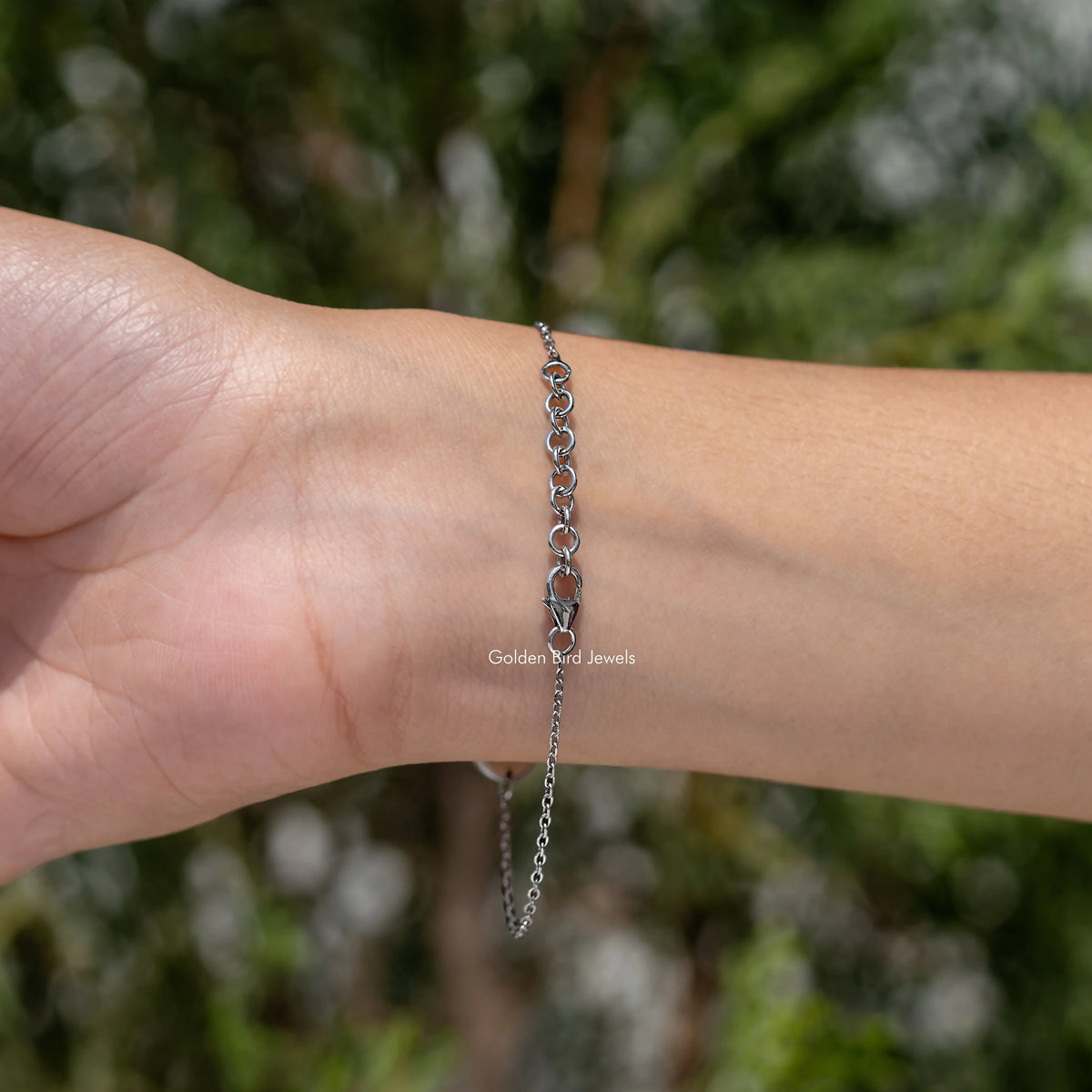 Round Cut Gemstone Letter Bracelet