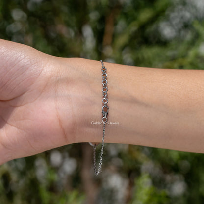 Round Cut Gemstone Letter Bracelet