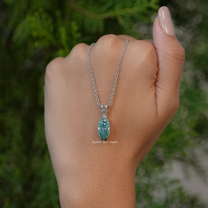 Marquise Cut Moissanite Solitaire Pendant