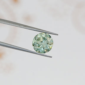 Cyan Blue Old European Round Loose Moissanite