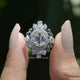 Moissanit Ring im Kissenschliff im Vintage-Stil, alter Minenstil