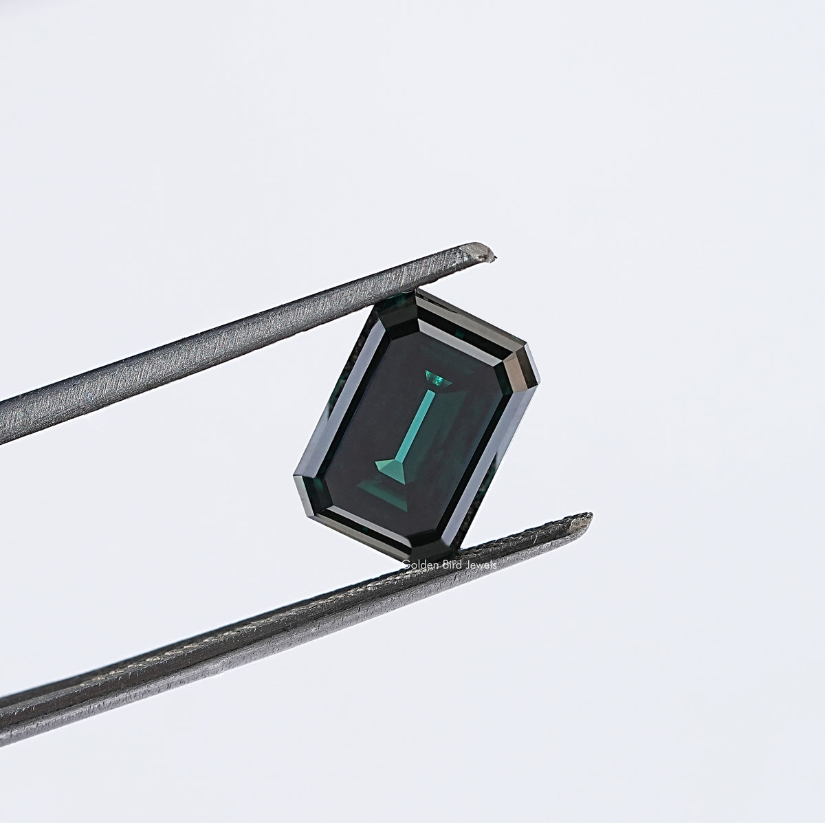 Dark Green Old Mine Emerald Cut Loose Moissanite
