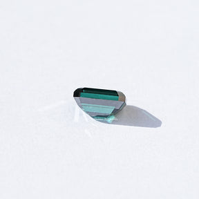 Dark Green Old Mine Emerald Cut Loose Moissanite