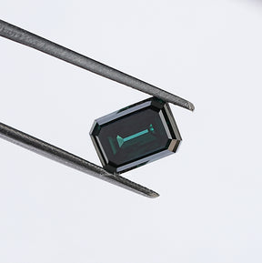 Dark Green Old Mine Emerald Cut Loose Moissanite