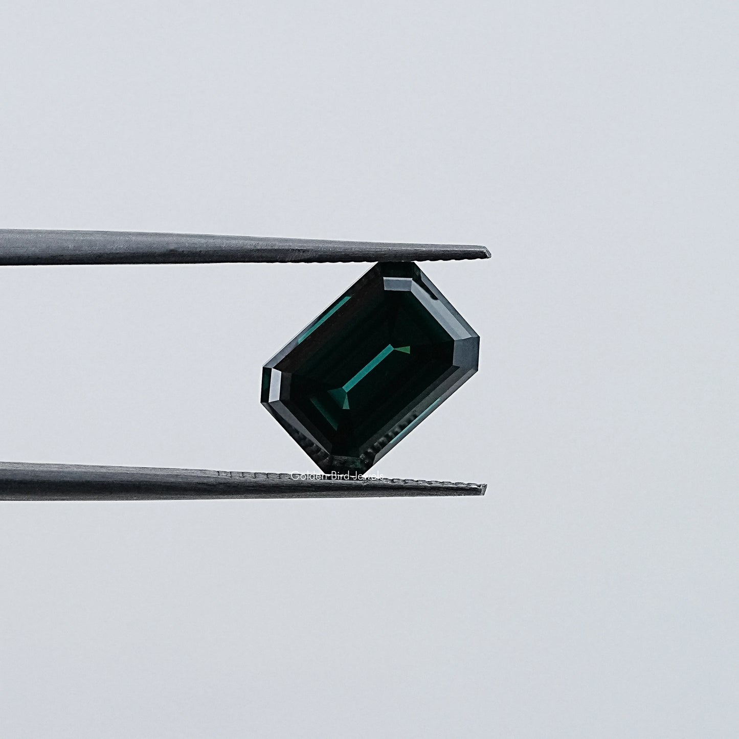 Dark Green Old Mine Emerald Cut Loose Moissanite