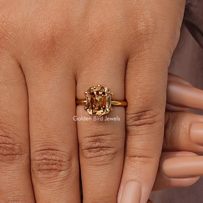 Old Mine Cushion Cut Decorative Moissanite Prong Set Ring